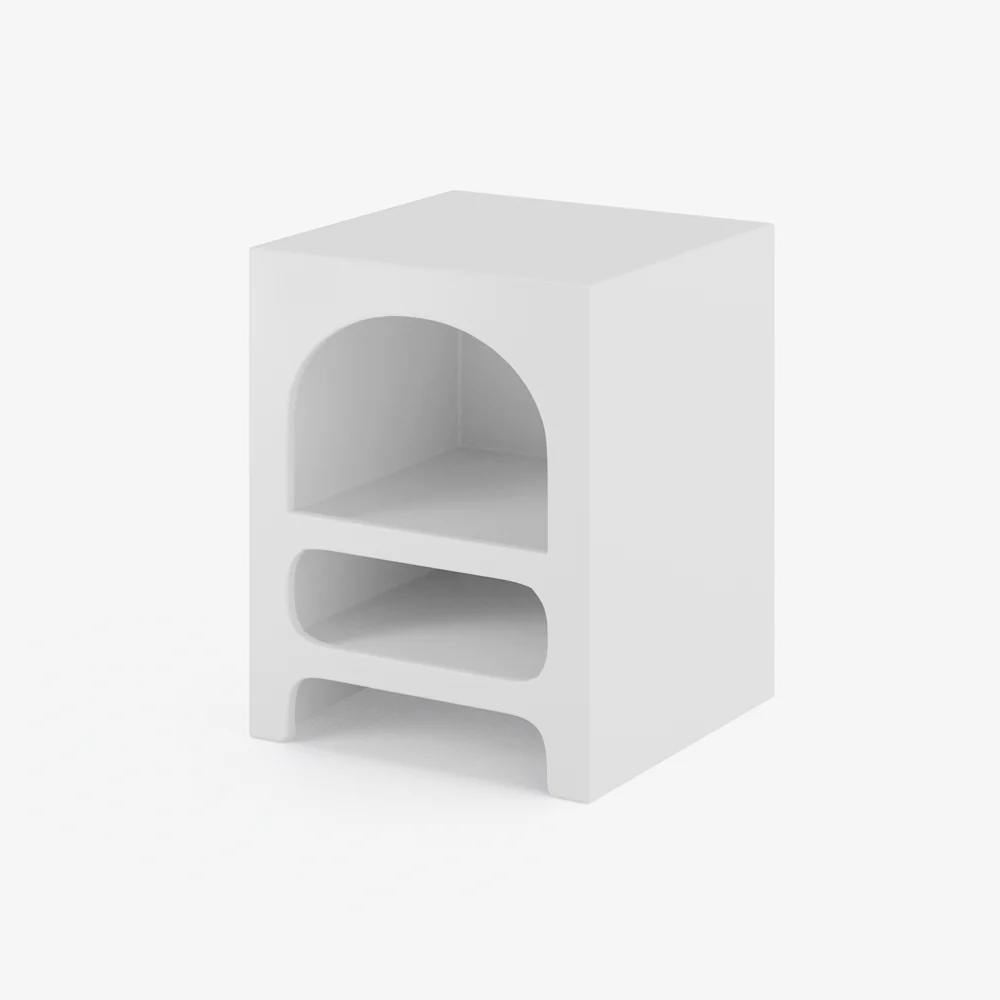 ARCOT | שידת לילה מעץ, 40/40 ס"מ, עם מדפים פתוחים - Image 8