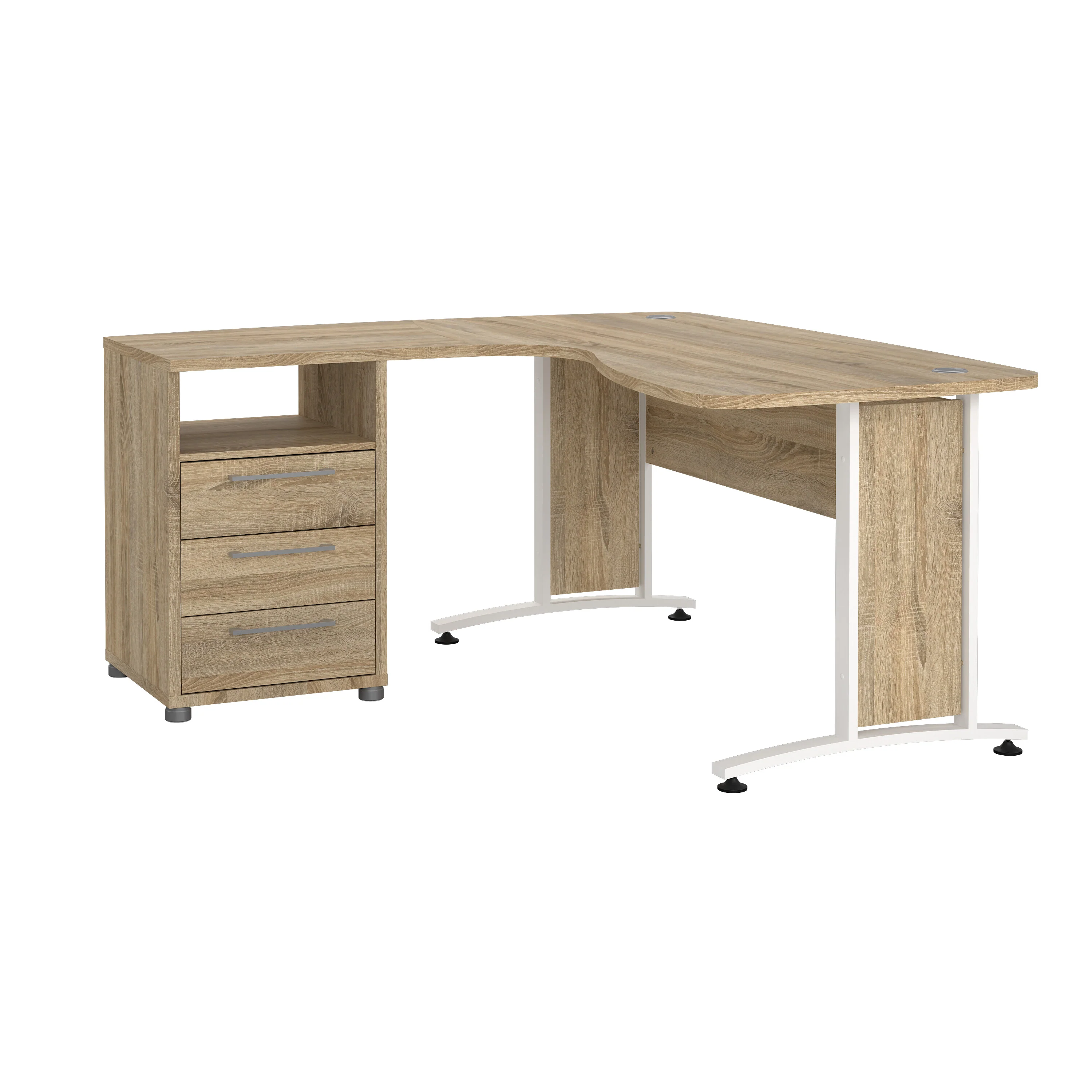 FORM | שולחן עבודה פינתי עם 3 מגירות ומדף פתוח, 150/160 ס"מ - Image 9