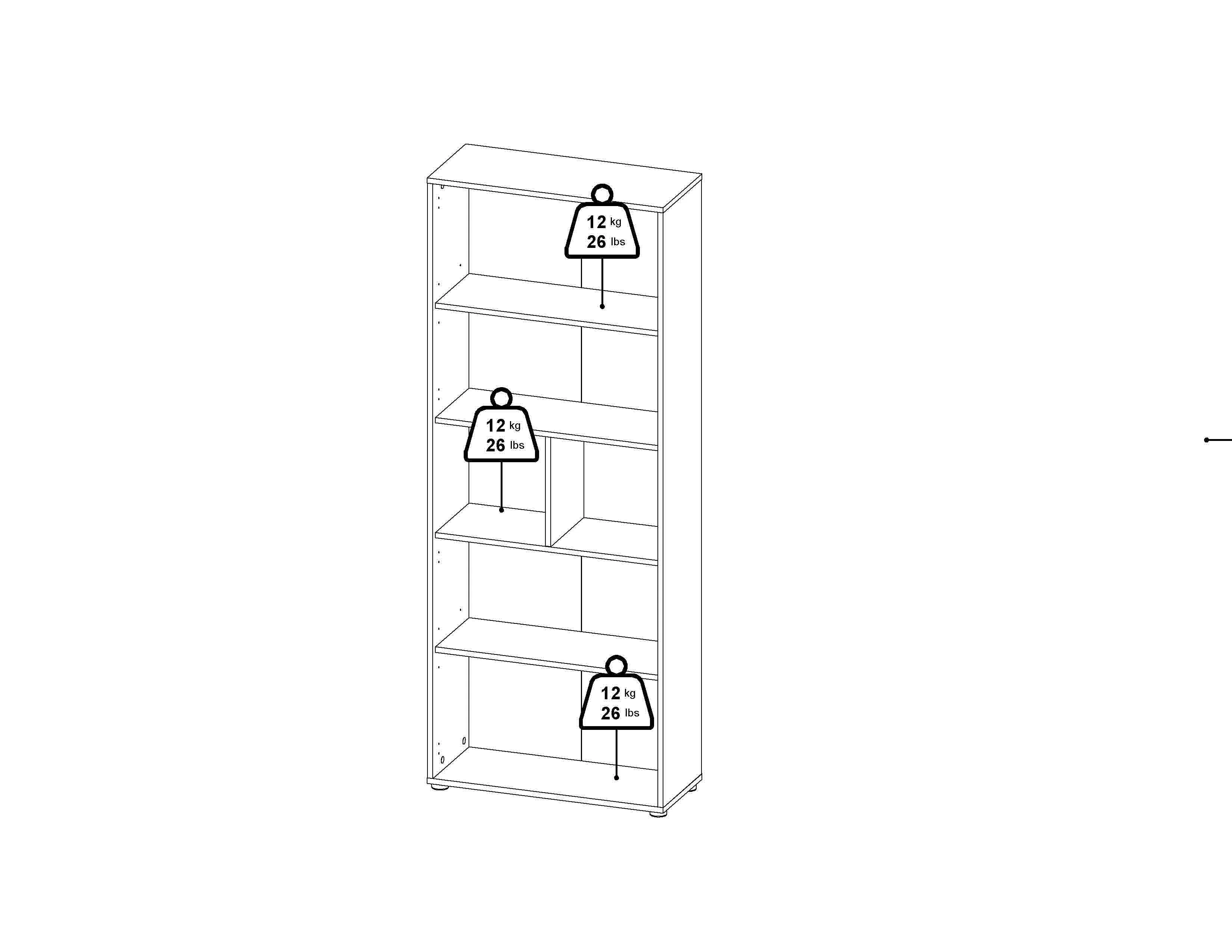 ION | ספריה עם 6 מדפים פתוחים - Image 8