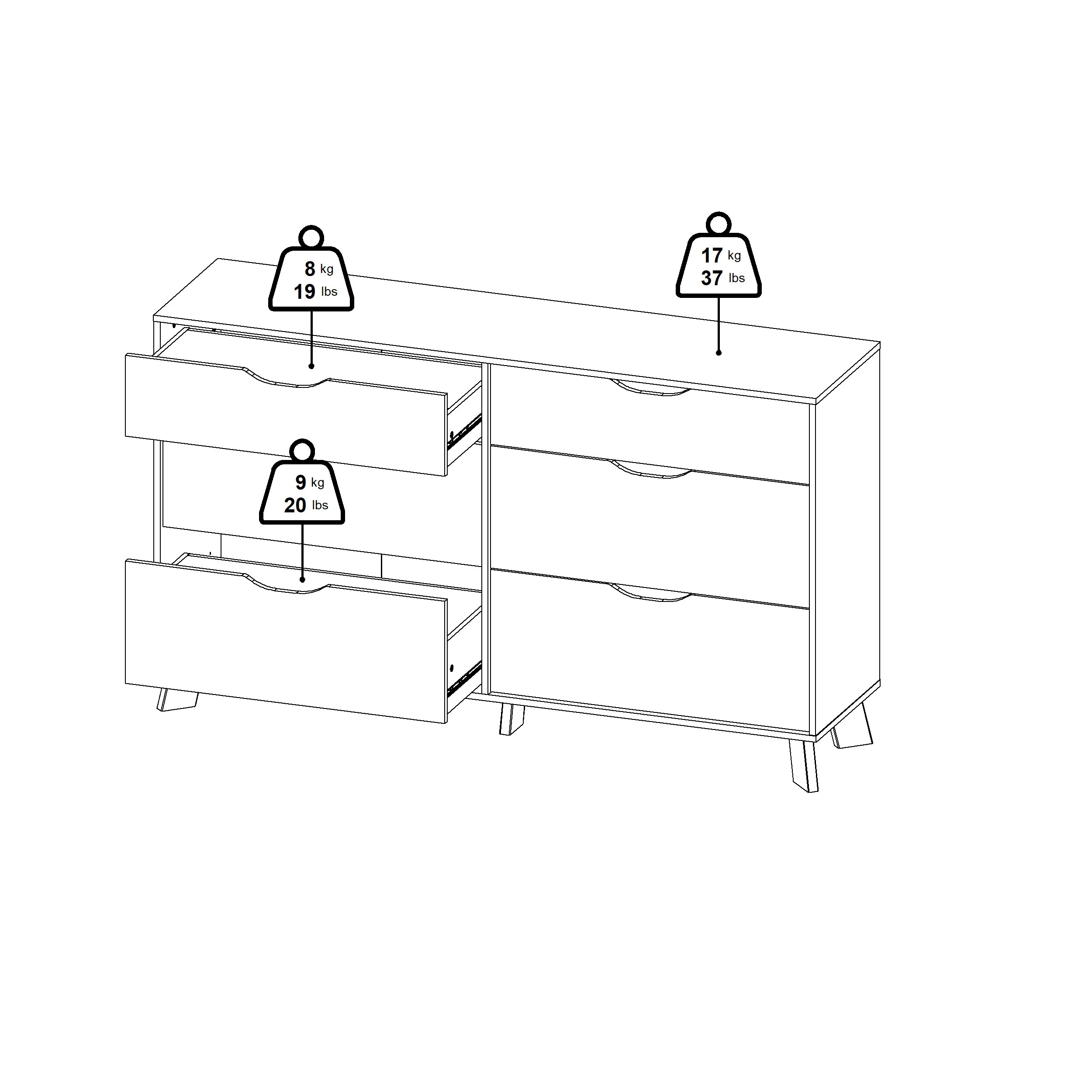 JAX | קומודה עם 6 מגירות - Image 10
