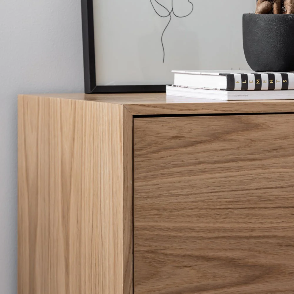 KAMER NIGHTSTAND | שידת לילה מעץ ומתכת 50/40 ס"מ, עם מדפים סגורים - Image 4