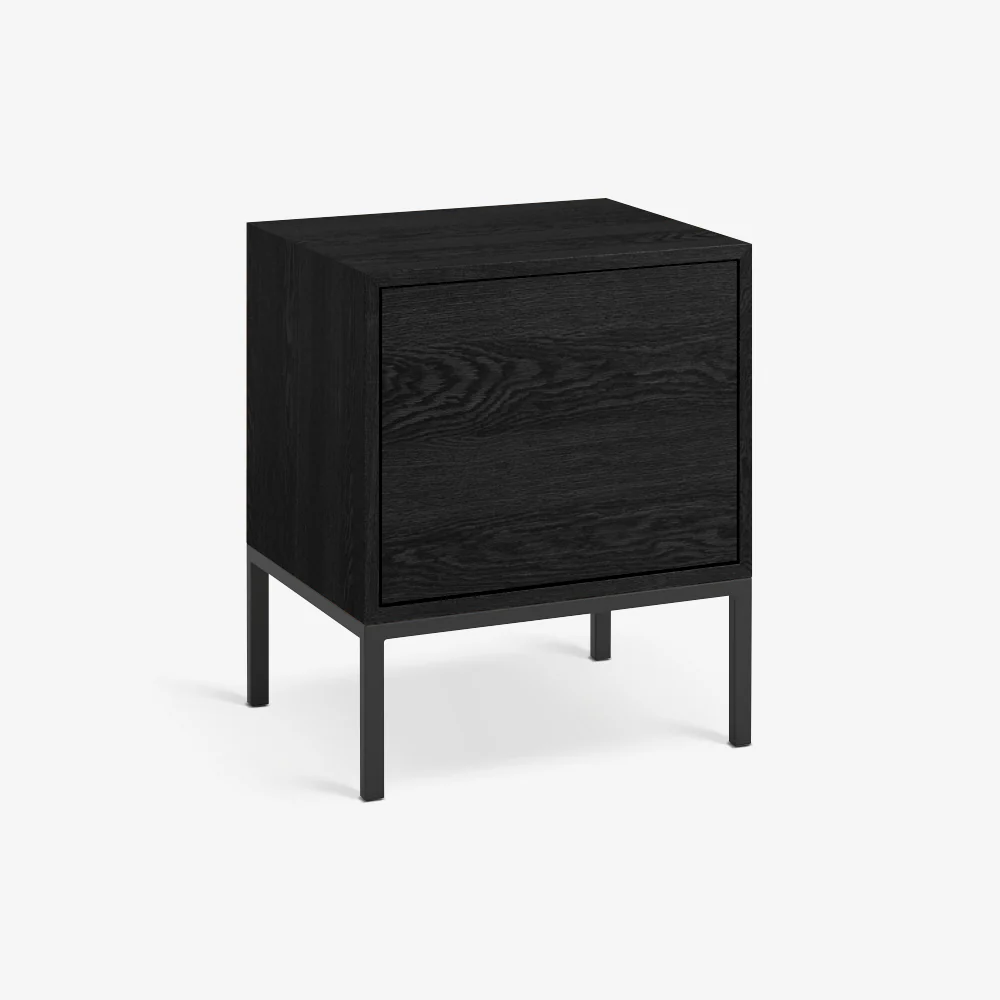 KAMER NIGHTSTAND | שידת לילה מעץ ומתכת 50/40 ס"מ, עם מדפים סגורים - Image 6