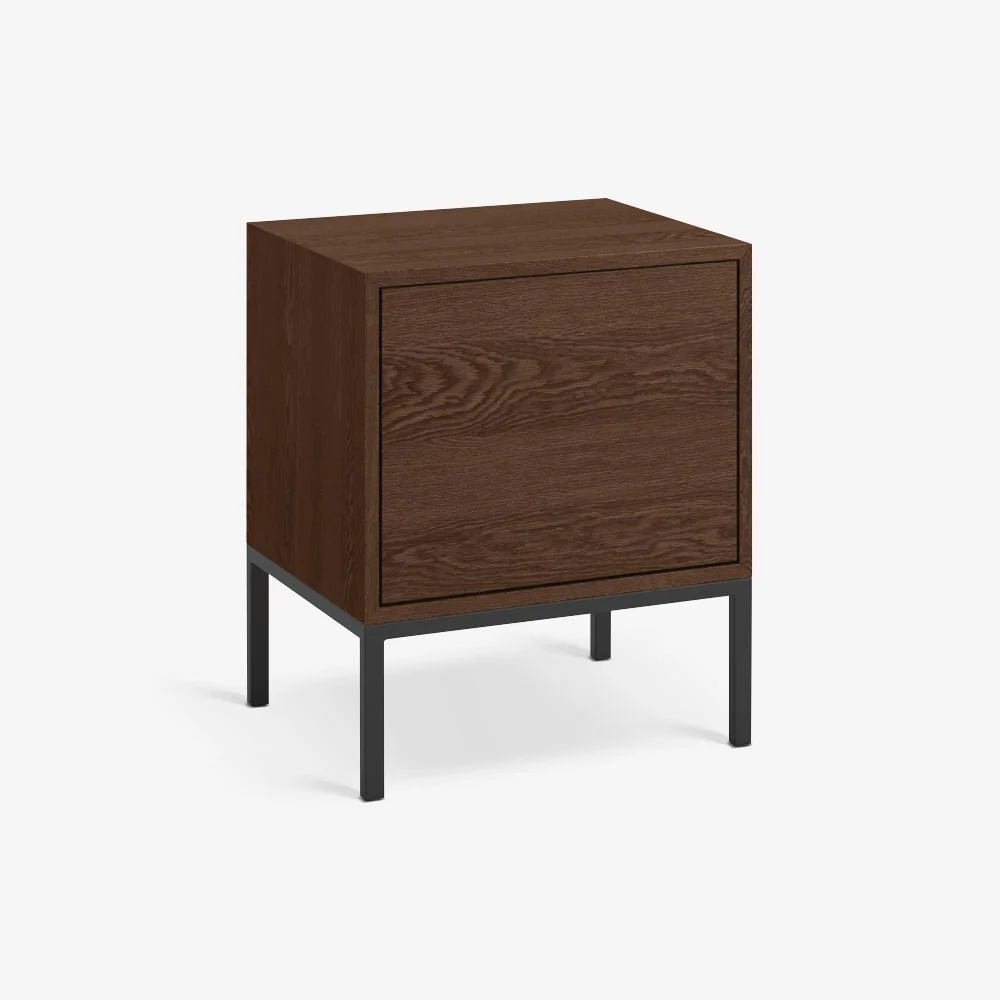 KAMER NIGHTSTAND | שידת לילה מעץ ומתכת 50/40 ס"מ, עם מדפים סגורים - Image 7