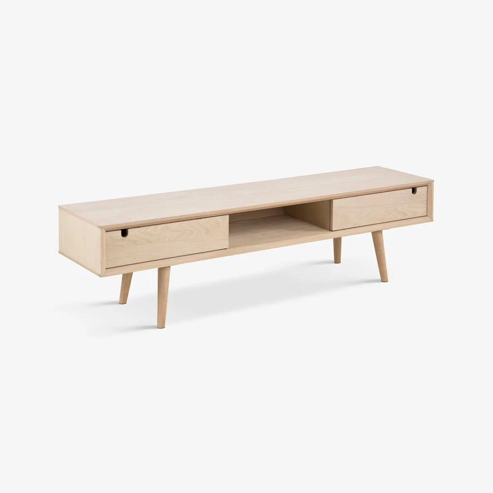 KVADRAT | מזנון נורדי מעץ, עם פתח מדיה ו-2 דלתות סלייד - Image 3