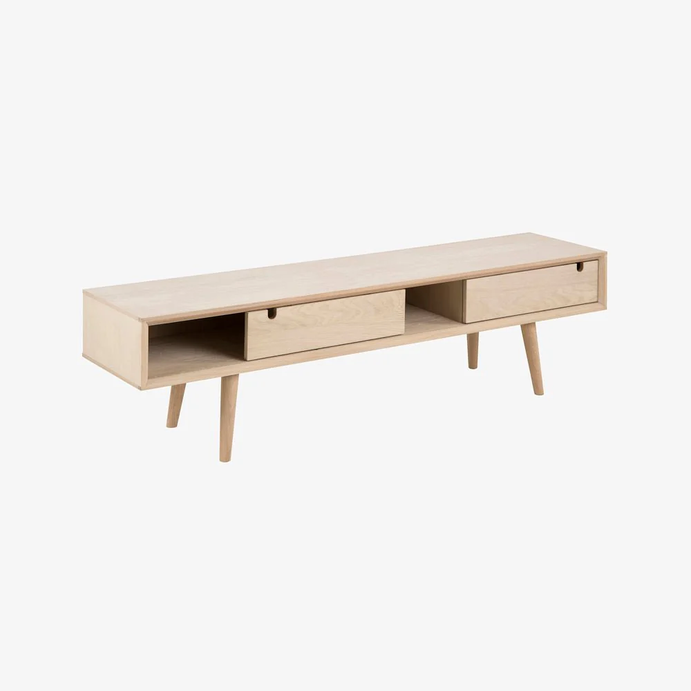 KVADRAT | מזנון נורדי מעץ, עם פתח מדיה ו-2 דלתות סלייד - Image 4