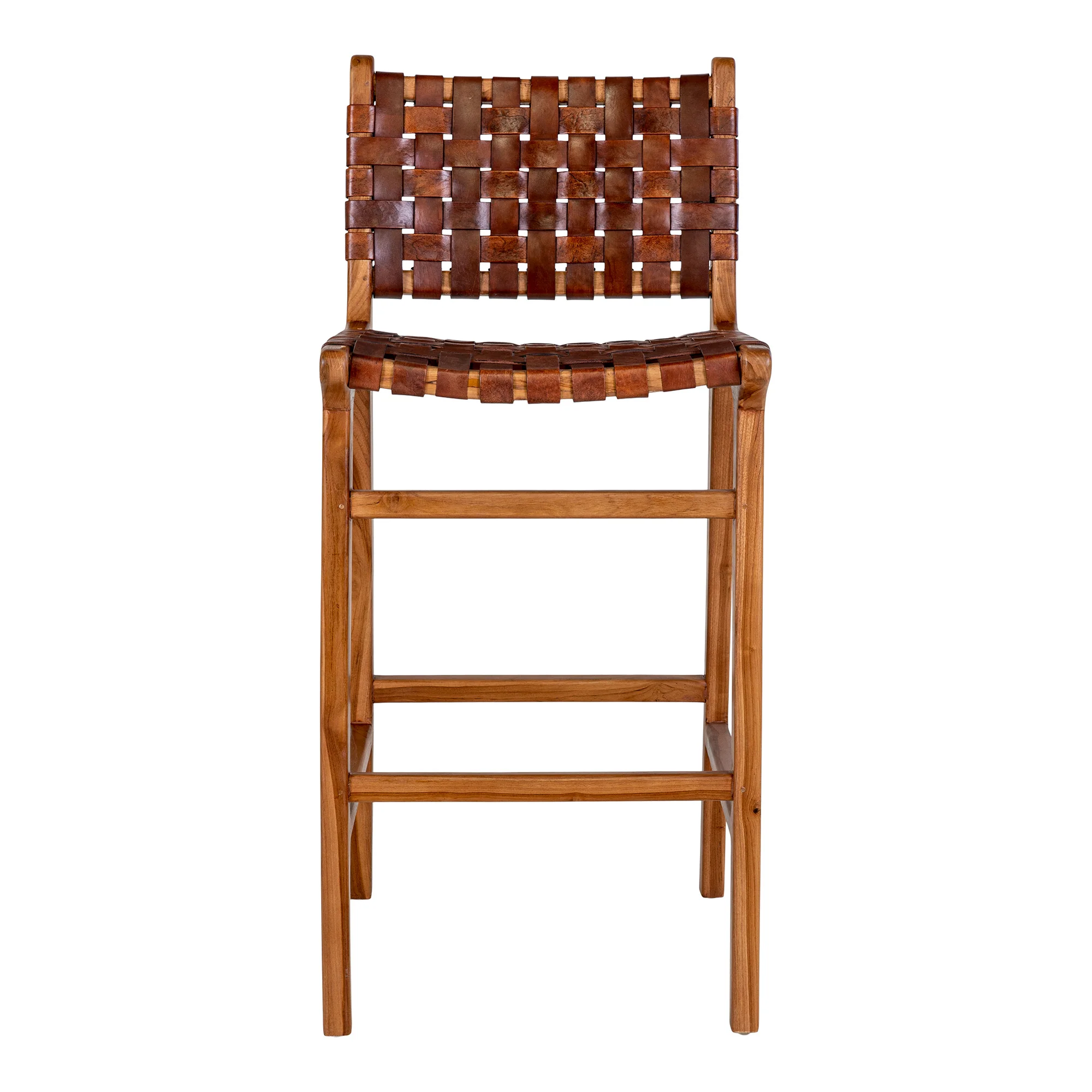 LUNYA | כיסא בר מעוצב מעץ בשילוב דמוי עור - Image 2