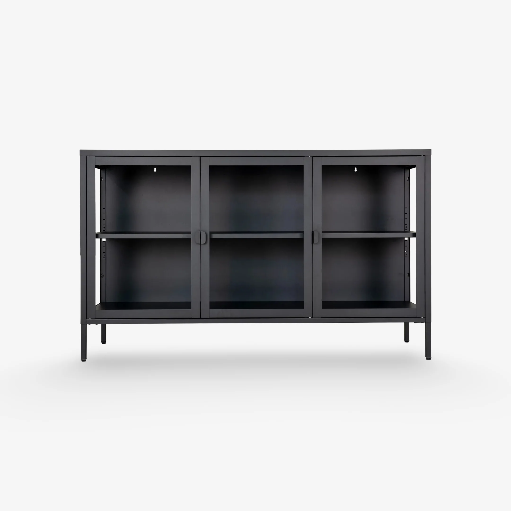 STILN | שידת אחסון ממתכת וזכוכית, עם 3 דלתות
