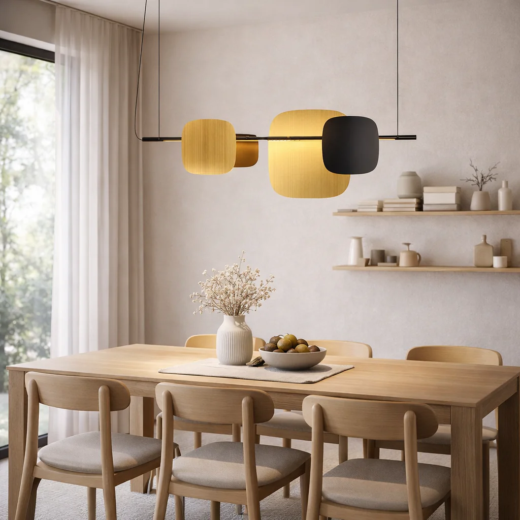 YIRA | מנורת תליה מעוצבת בסגנון מודרני בגווני זהב ושחור - Image 2